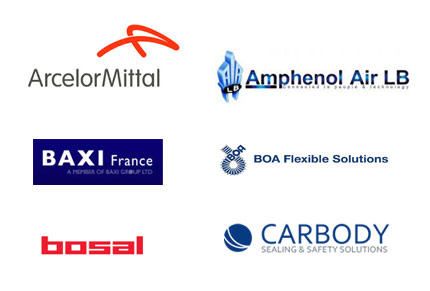 logos Arcelor Mittal - amphenol air lb - baxi france - boa flexible solution - bosal - carbody